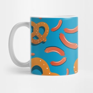 Pretzel and Sausage pattern Mug